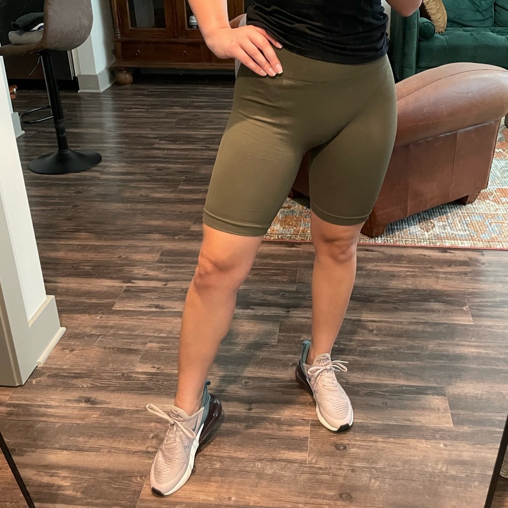 Green athletic shorts